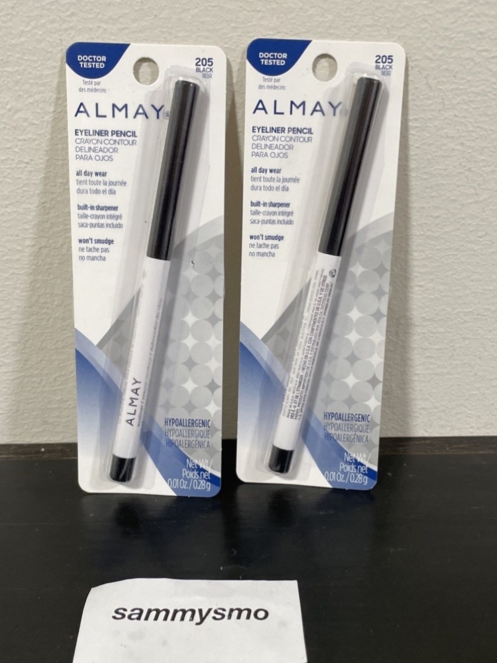 ALMAY All Day Waterproof Eyeliner Pencil w' Sharpener 205 Black x2 discontinued